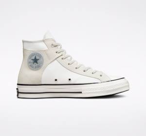 Converse Chuck 70 Crafted Canvas Sneakers High Hvide Sort | CV-548XJM