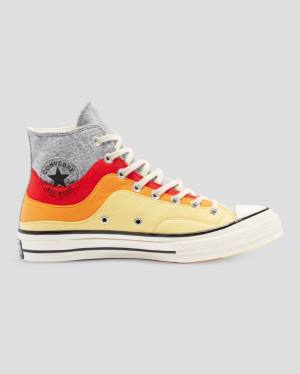 Converse Chuck 70 Nor'Easter Felted Layered Sneakers High Grå Rød Gul | CV-615TUY