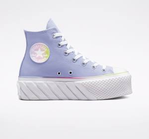 Converse Chuck Taylor All Star 2X Lift Platform Pastel Gradient Sneakers High Blå Hvide | CV-216BPU