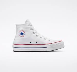 Converse Chuck Taylor All Star Lift Platform Sneakers High Hvide Mørkerød Mørkeblå | CV-780HKB