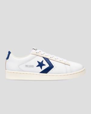 Converse Pro Læder Italy Sneakers Low Hvide Blå | CV-935ESX