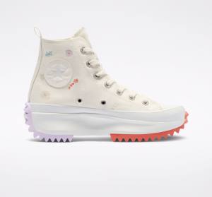 Converse Run Star Hike Platform Embroidered Floral Sneakers High Lyse | CV-046PHD