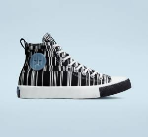 Converse UNT1TL3D Translucent Barcode Sneakers High Sort Hvide Indigo | CV-519FEB