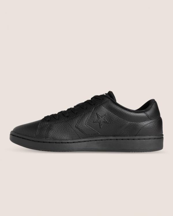 Converse All Court Læder Sneakers Low Sort | CV-847KCT