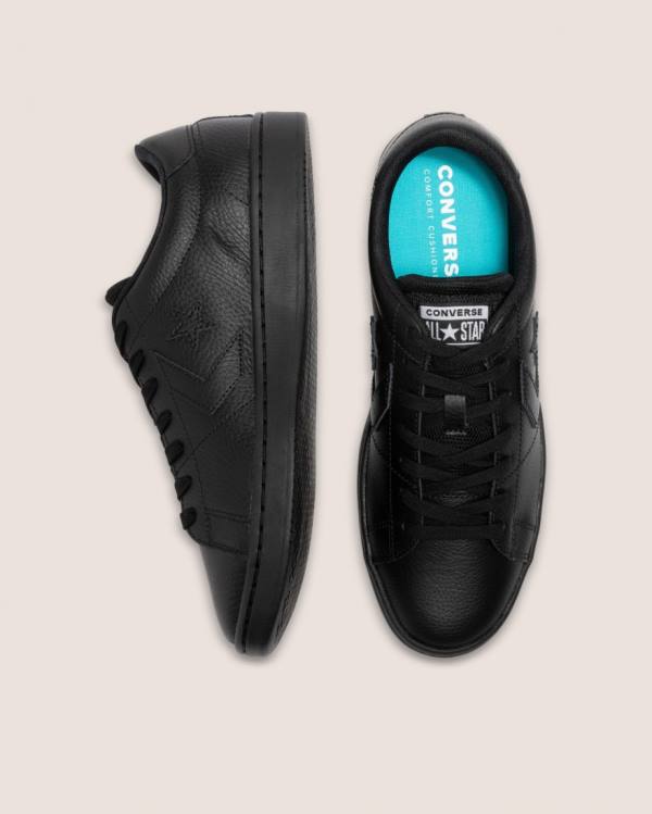 Converse All Court Læder Sneakers Low Sort | CV-847KCT