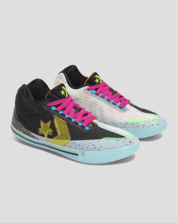 Converse All Star Pro BB Evo Graffiti Sneakers High Sort Hvide Blå | CV-915UYB