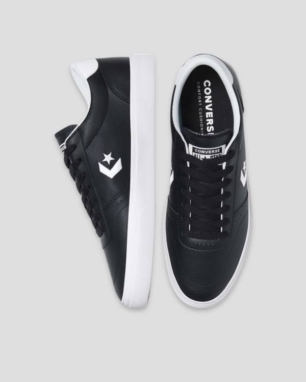 Converse Boulevard Faux Læder Sneakers Low Sort | CV-475MPX