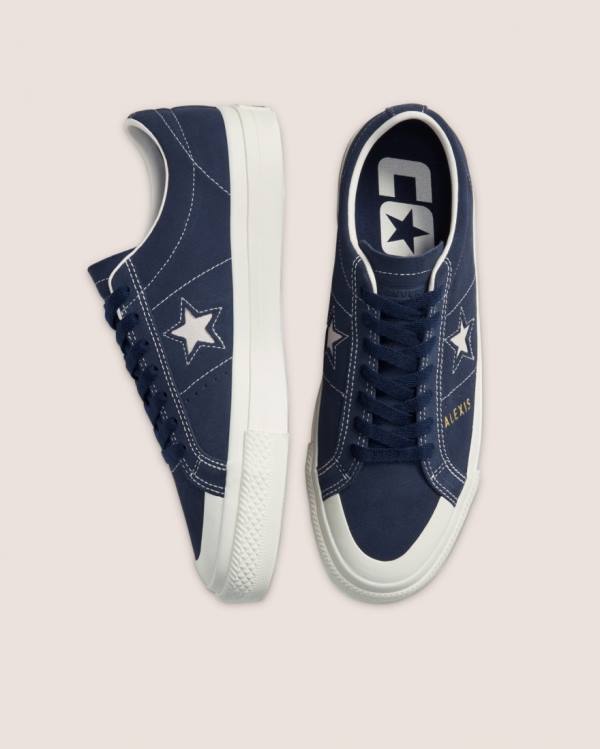 Converse CONS Alexis Sablone One Star Pro Ruskind Sneakers Low Blå | CV-796RFZ