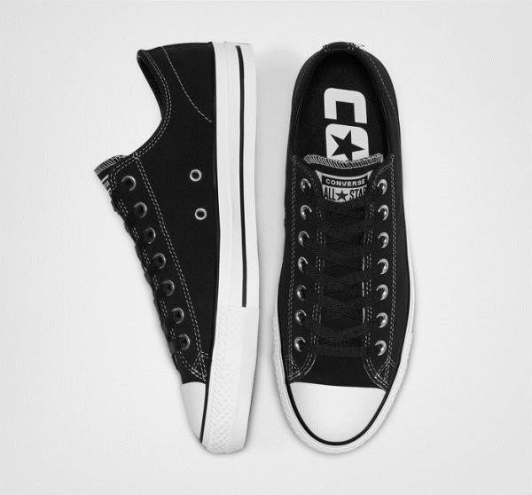 Converse CONS Chuck Taylor All Star Pro Ruskind Skate Sko Sort Hvide | CV-364XDV