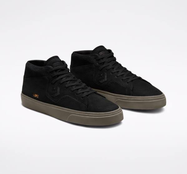 Converse CONS Louie Lopez Pro Nubuck Læder Skate Sko Sort Lysebrune | CV-312PKU