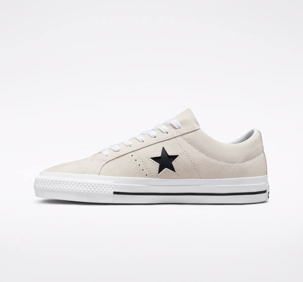 Converse CONS One Star Pro Ruskind Skate Sko Hvide Sort | CV-256GIV