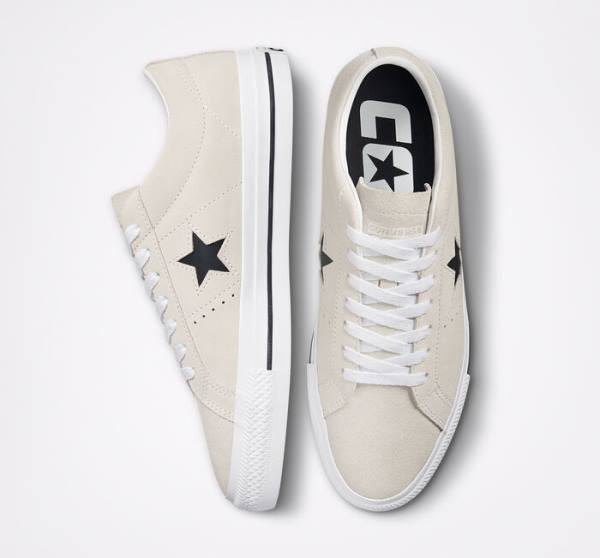 Converse CONS One Star Pro Ruskind Skate Sko Hvide Sort | CV-256GIV