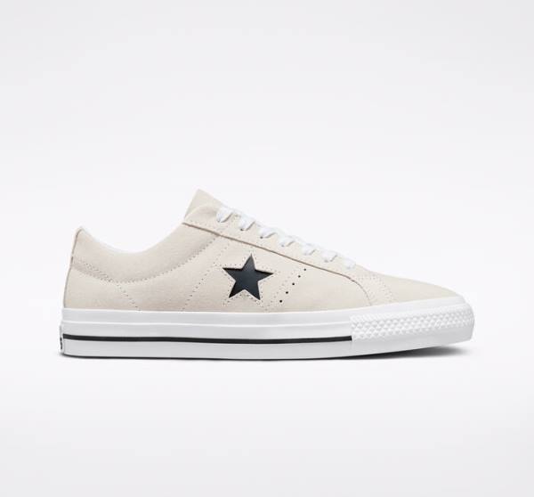 Converse CONS One Star Pro Ruskind Skate Sko Hvide Sort | CV-256GIV