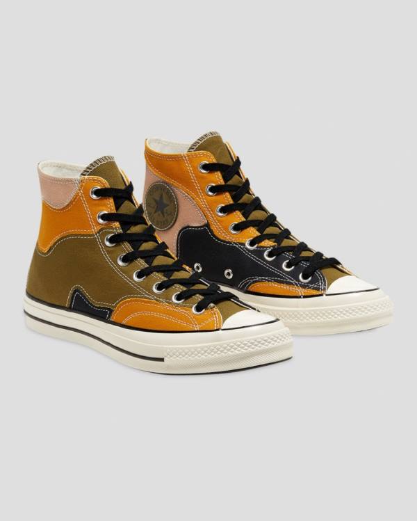 Converse Chuck 70 Archive Camo Overlay Sneakers High Olivengrøn Orange | CV-932FME