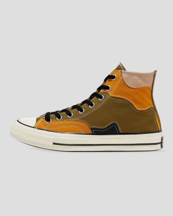 Converse Chuck 70 Archive Camo Overlay Sneakers High Olivengrøn Orange | CV-932FME