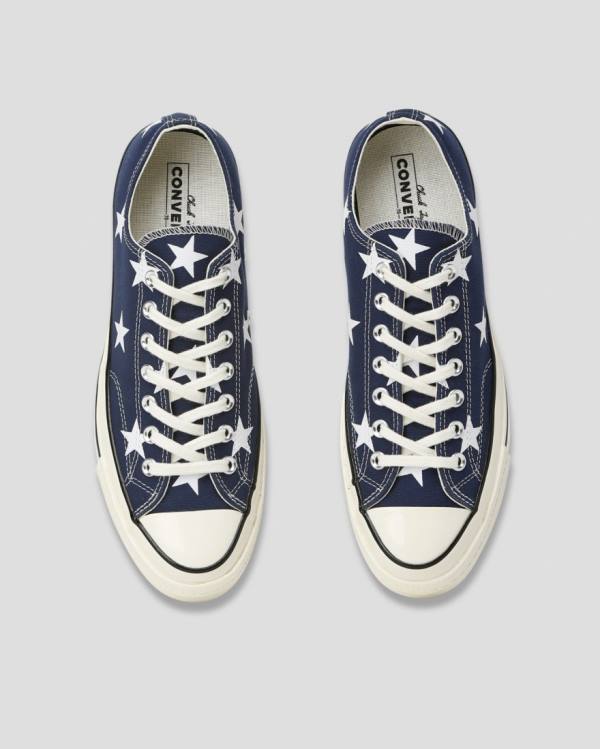 Converse Chuck 70 Archive Print Sneakers Low Blå | CV-710OIJ