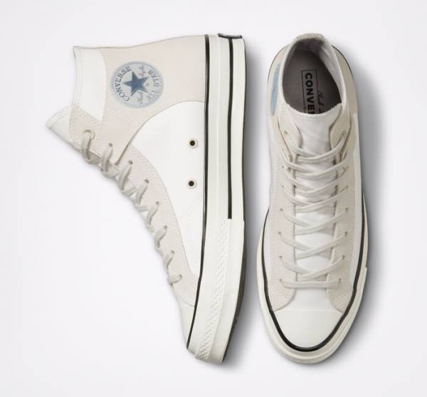 Converse Chuck 70 Crafted Canvas Sneakers High Hvide Sort | CV-548XJM