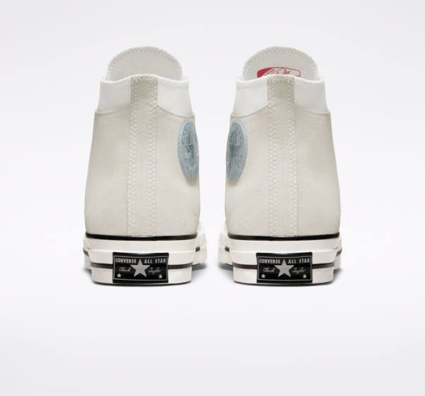 Converse Chuck 70 Crafted Canvas Sneakers High Hvide Sort | CV-548XJM