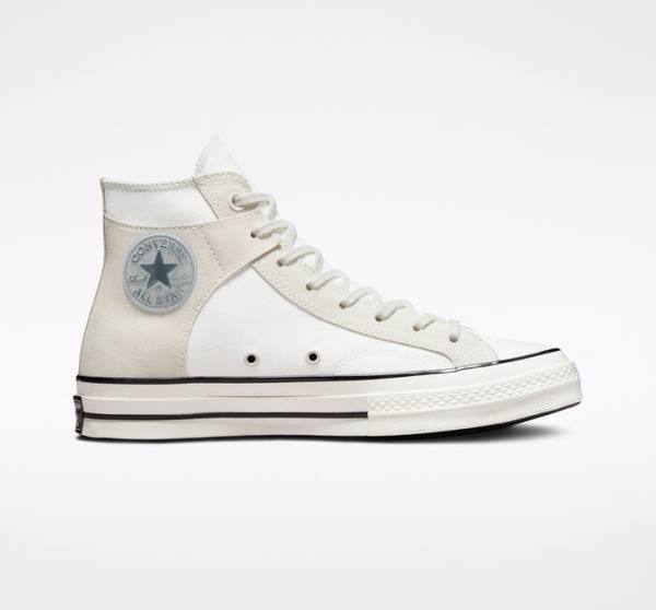 Converse Chuck 70 Crafted Canvas Sneakers High Hvide Sort | CV-548XJM