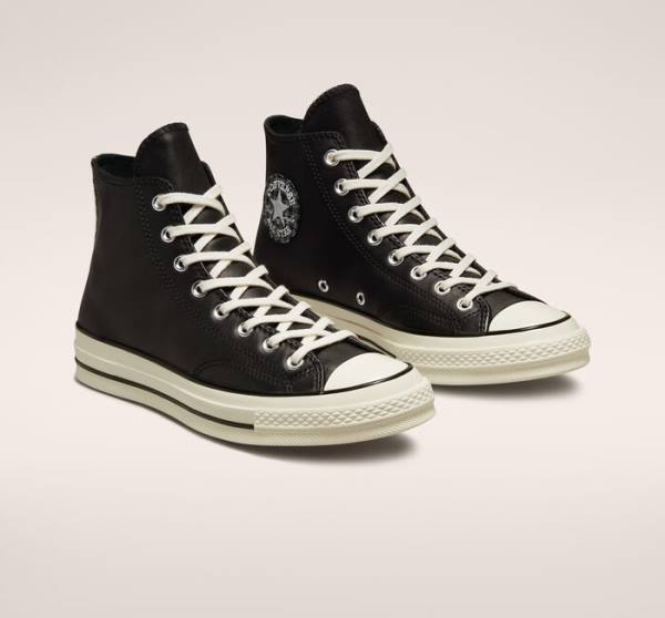 Converse Chuck 70 Crafted Læder Sneakers High Sort | CV-291JWF