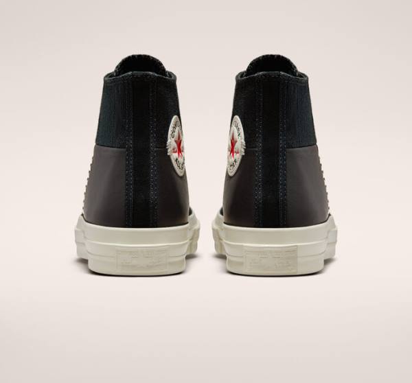 Converse Chuck 70 Crafted Læder Sneakers High Sort Rød | CV-327XNK