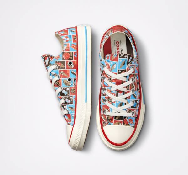 Converse Chuck 70 Frozen Treats Sneakers Low Rød Blå | CV-271HLX