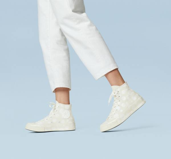 Converse Chuck 70 Polka Dots Sneakers High Hvide | CV-246OVY