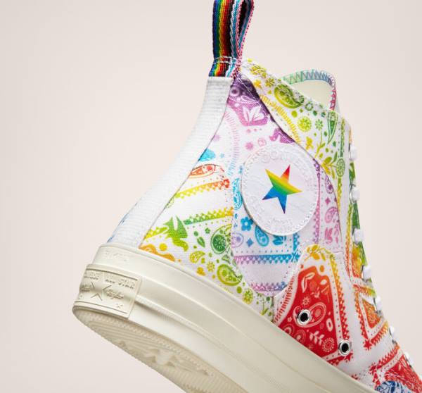 Converse Chuck 70 Pride Sneakers High Hvide Rød | CV-619KSA