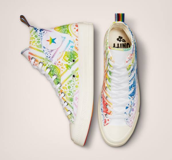 Converse Chuck 70 Pride Sneakers High Hvide Rød | CV-619KSA