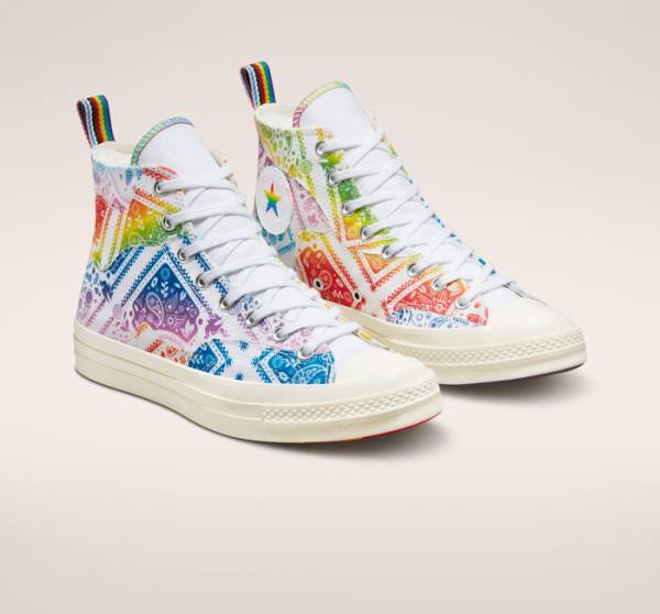 Converse Chuck 70 Pride Sneakers High Hvide Rød | CV-619KSA