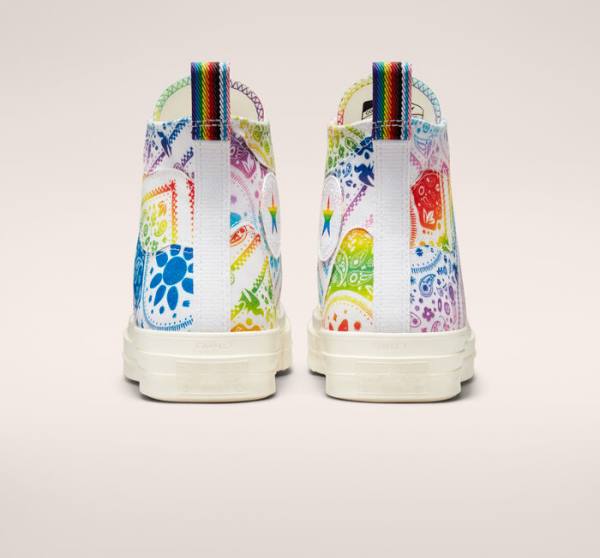 Converse Chuck 70 Pride Sneakers High Hvide Rød | CV-619KSA