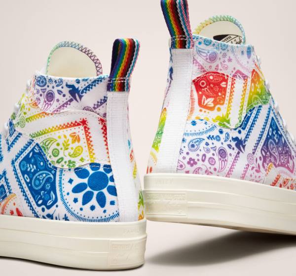 Converse Chuck 70 Pride Sneakers High Hvide Rød | CV-619KSA