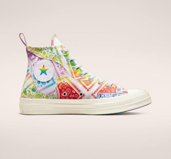 Converse Chuck 70 Pride Sneakers High Hvide Rød | CV-619KSA
