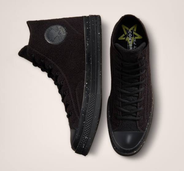 Converse Chuck 70 Renew Sneakers High Sort Lysegrøn | CV-325CKY