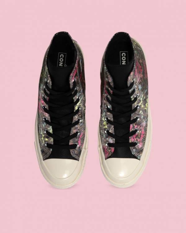 Converse Chuck 70 Satin Snake Print Sneakers High Sort | CV-025IEG