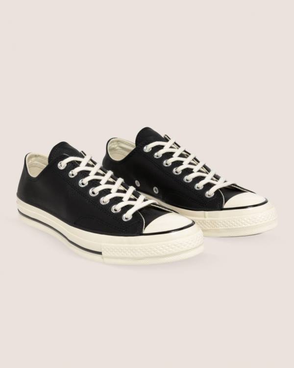 Converse Chuck 70 Seasonal Læder Sneakers Low Sort | CV-839XZW