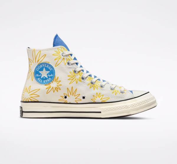 Converse Chuck 70 Sunny Floral Sneakers High Blå | CV-591RKZ