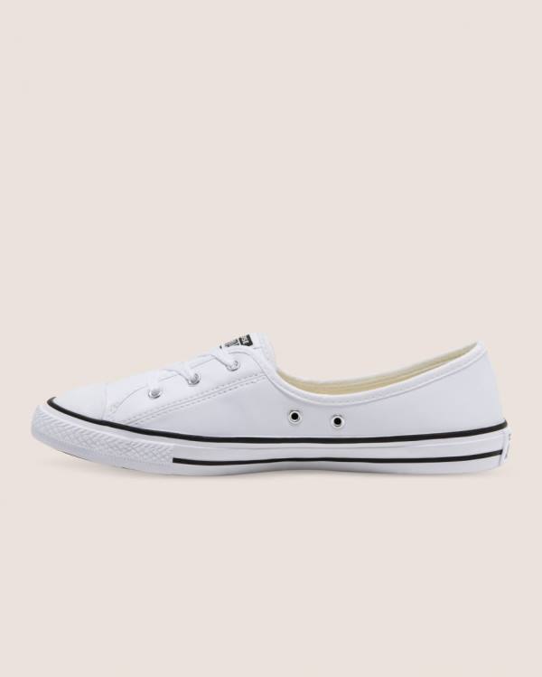 Converse Chuck Taylor All Star Ballet Blonder Faux Læder Slip Sneakers Low Hvide | CV-431UNT