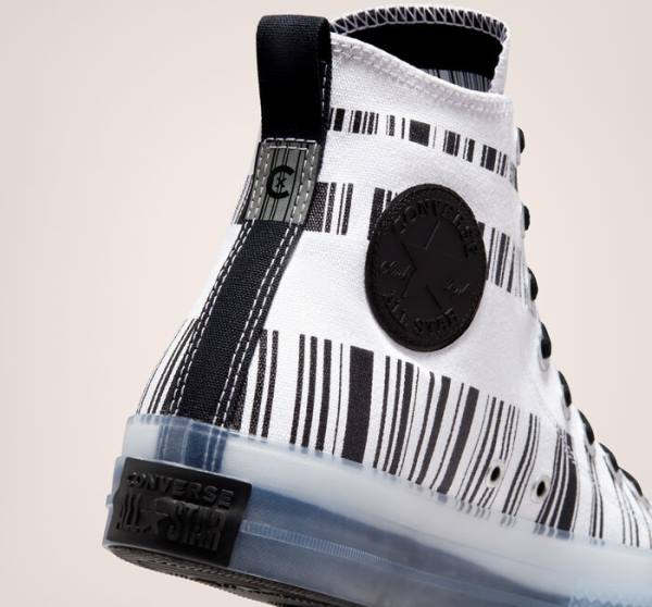 Converse Chuck Taylor All Star CX Translucent Barcode Sneakers High Hvide Sort | CV-602ZOR