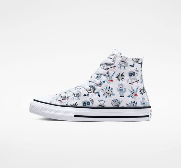 Converse Chuck Taylor All Star Creatures Sneakers High Hvide Grå Blå | CV-123UFE