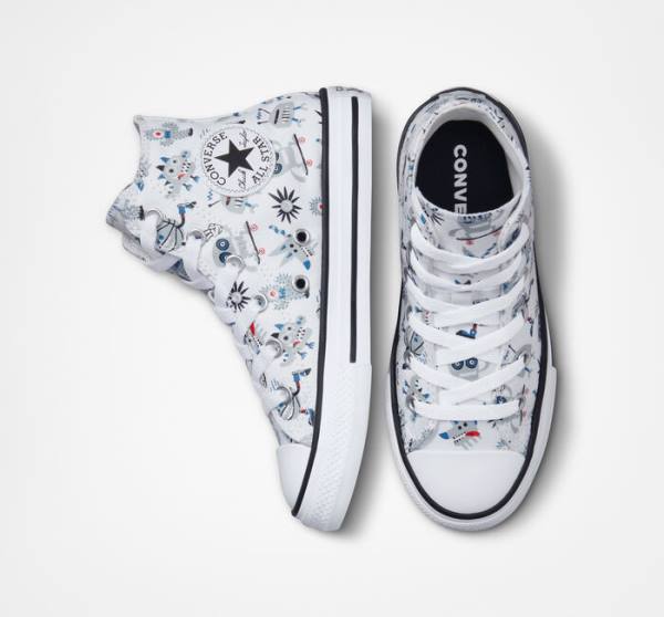 Converse Chuck Taylor All Star Creatures Sneakers High Hvide Grå Blå | CV-123UFE