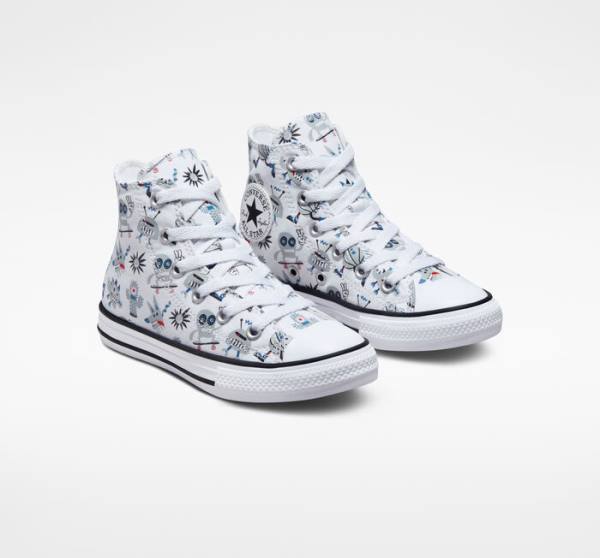 Converse Chuck Taylor All Star Creatures Sneakers High Hvide Grå Blå | CV-123UFE