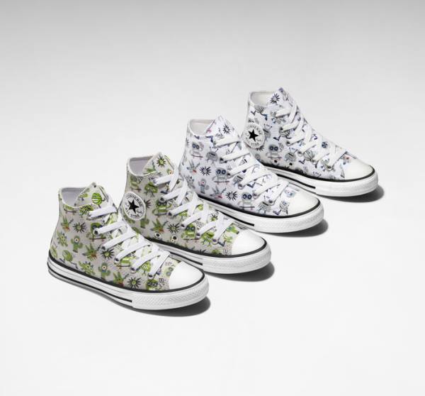 Converse Chuck Taylor All Star Creatures Sneakers High Hvide Grå Blå | CV-123UFE