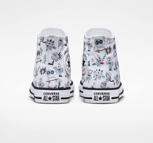 Converse Chuck Taylor All Star Creatures Sneakers High Hvide Grå Blå | CV-123UFE