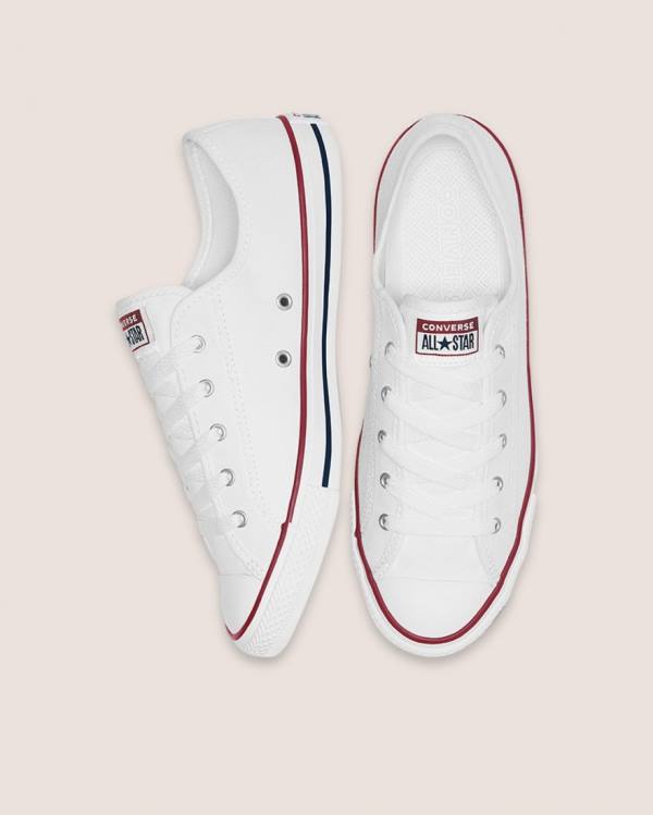 Converse Chuck Taylor All Star Dainty Basic Canvas Sneakers Low Hvide | CV-418QLU