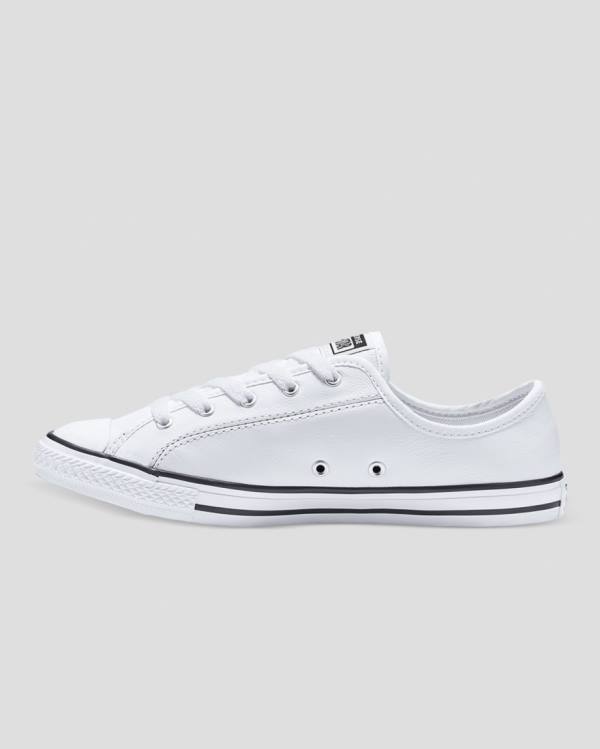 Converse Chuck Taylor All Star Dainty Læder Sneakers Low Hvide | CV-310JAV
