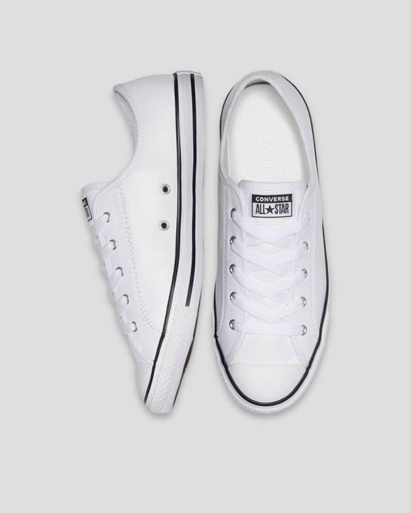 Converse Chuck Taylor All Star Dainty Læder Sneakers Low Hvide | CV-310JAV