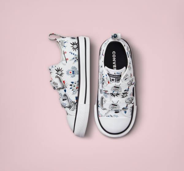 Converse Chuck Taylor All Star Easy-On Creatures Sneakers Low Hvide Grå Blå | CV-056YKF