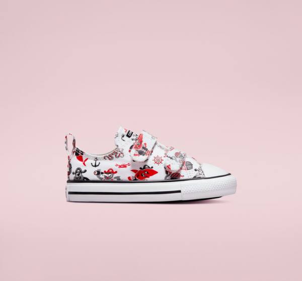 Converse Chuck Taylor All Star Easy-On Pirates Sneakers Low Hvide Rød Sort | CV-109TFN