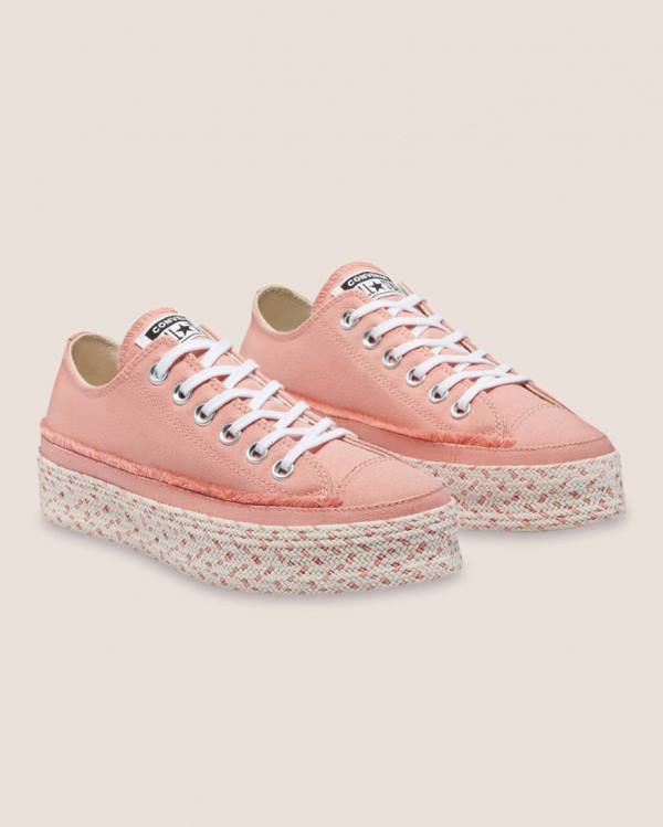 Converse Chuck Taylor All Star Espadrillos Platform Sneakers Low Lyserød | CV-520RBF